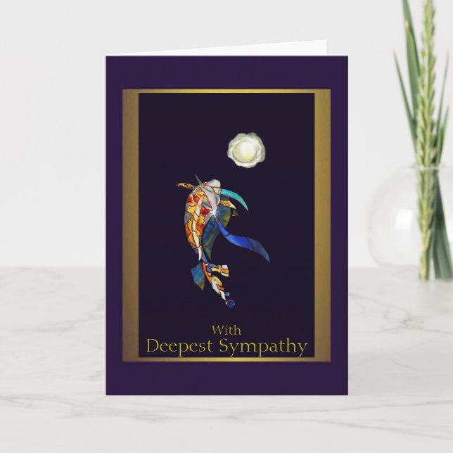 Carte japonaise Koi Fish Deeppe Sympathy Greeting  (Devant)