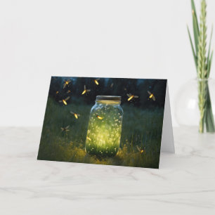 Carte Jar aux lucioles d'anniversaire