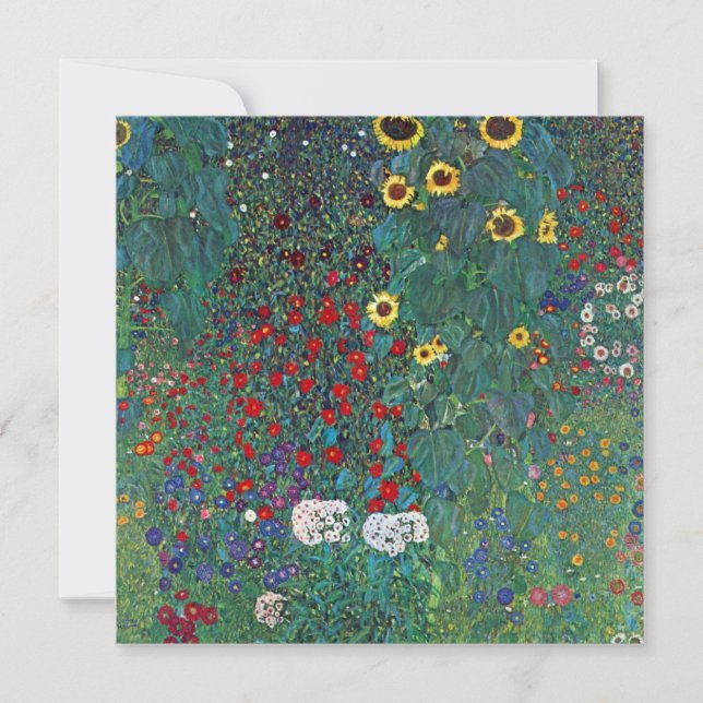 Carte Jardin agricole avec tournesol par Klimt, Fleurs V (Devant)