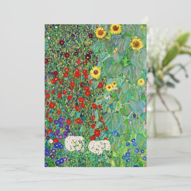 Carte Jardin Agricole Gustav Klimt Avec Peinture De Fleu (Debout devant)