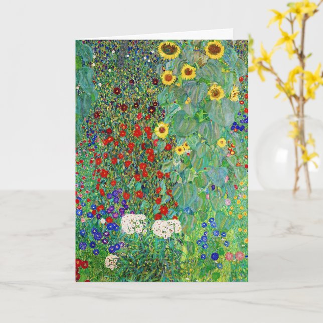 Carte Jardin Agricole Gustav Klimt Avec Peinture De Fleu (Fleur jaune)