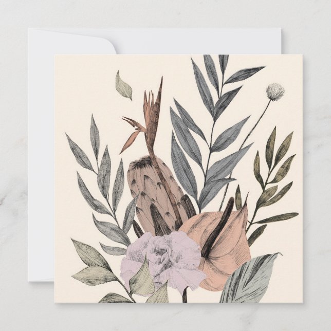 Carte Jardin botanique de Boho - Illustration florale (Devant)