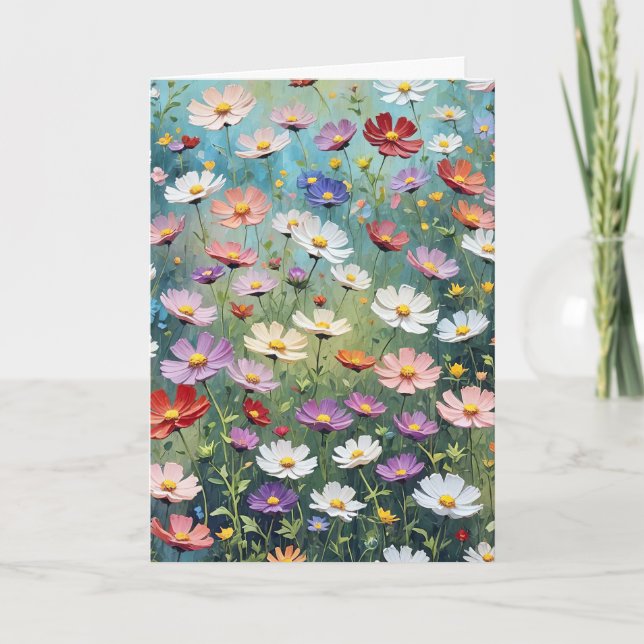 Carte Jardin Cosmos Anniversaire (Devant)