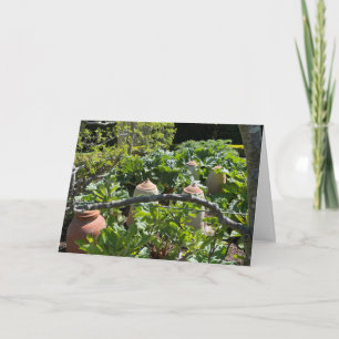 Carte Jardin de campagne avec Rhubarb et Pots en terre c