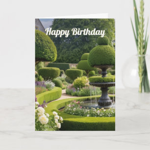 Carte Jardin de campagne élégant Fontaine en topiaire An