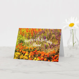Carte Jardin de fleurs Art personnalisé Anniversaire
