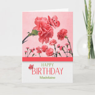 Carte Jardin de l'oeillet rose vif Anniversaire