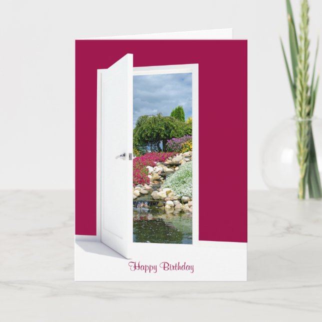 Carte Jardin de roche et cascade à l'anniversaire de por (Devant)