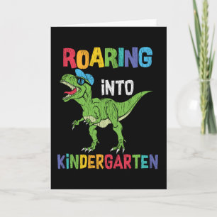 Carte Jardin d'enfants en ruines école T rex Dinosaur