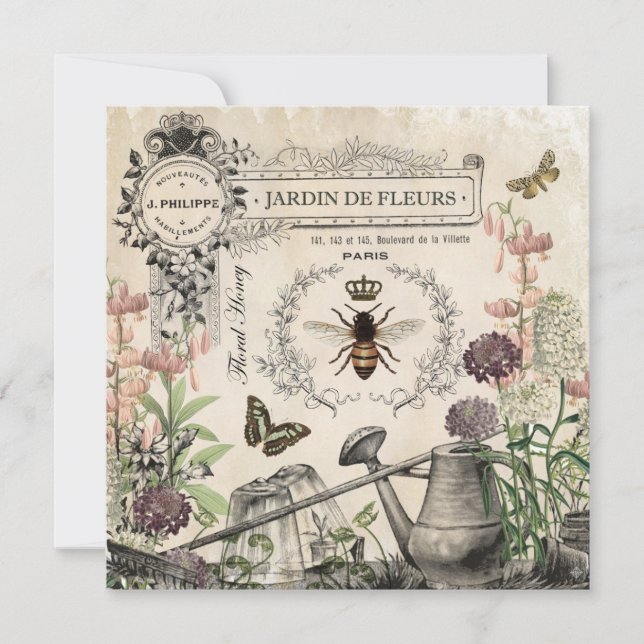 CARTE JARDIN DES BEE FRANÇAIS (Devant)