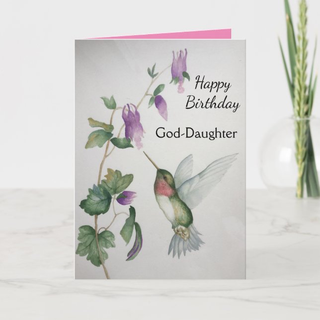 Carte Jardin des colibris d'anniversaire de la fille Die (Devant)
