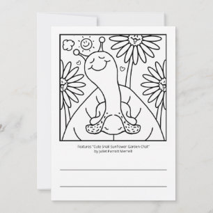 Carte Jardin d'été de l'escargot mignonne Coloration Con