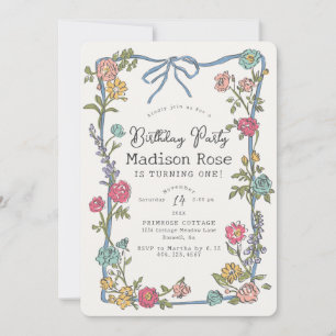 Carte Jardin d'été Fête Florale brillante Anniversaire