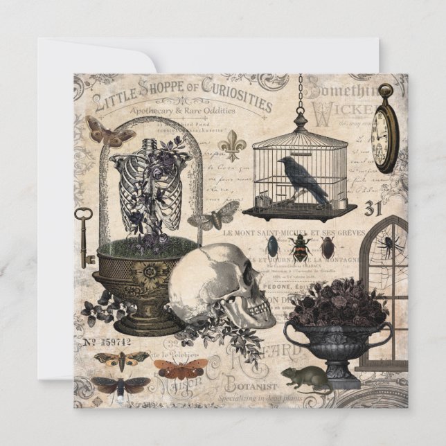 Carte Jardin d'Halloween Vintage (Devant)