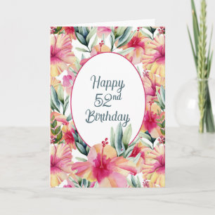 Carte Jardin d'Hibiscus pour 52e anniversaire