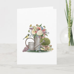 Carte Jardin fleuri Vintage