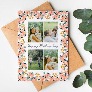 Carte Jardin Floral Aquarelle Rose 4 Photo Fête des Mère