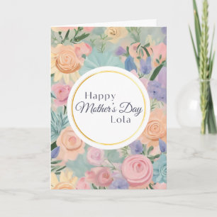 Carte Jardin Floral Pastel Douce Fête des Mères Lola