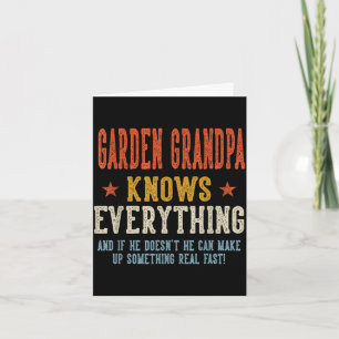 Carte Jardin grand-père sait tout fête des pères rétro