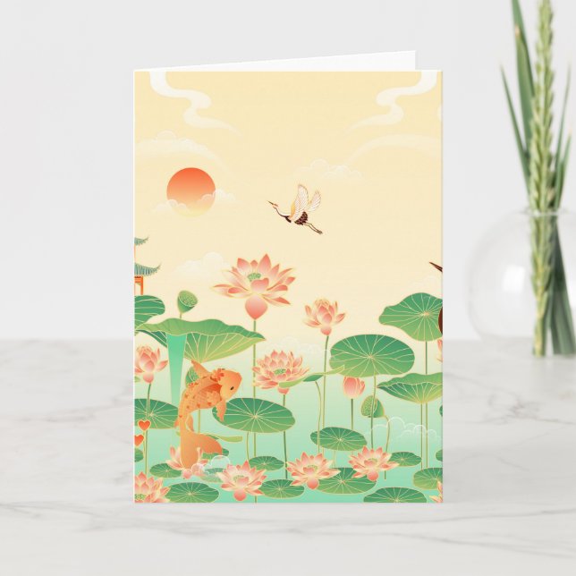 Carte Jardin japonais de Koi Pond and Waterlilies Art (Devant)