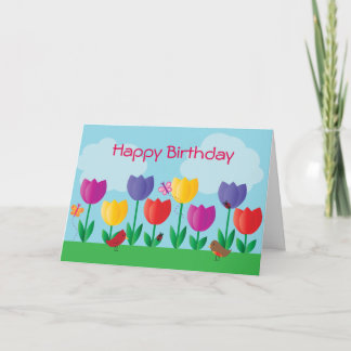 Carte Jardin naturel Tulip Joyeux anniversaire