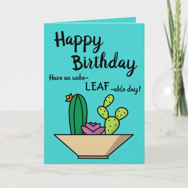 Carte Jardin Plante Succulent Anniversaire (Devant)