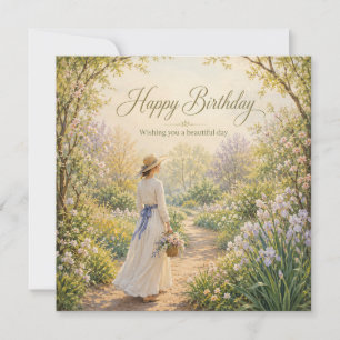 Carte Jardin Romantique Chemin Anniversaire