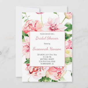 Carte Jardin rose, Dahlias, Mariée Rose