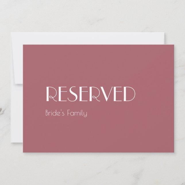 Carte Jardin rose | Rose foncé Mariage réservé Signal (Devant)