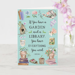 Carte Jardinage et bibliothèque Citation Jardin floral S