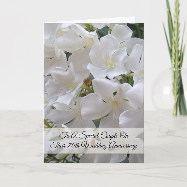 Carte Jasmine Personnalisé 70e anniversaire de Mariage (Devant)