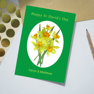 Carte Jaune Daffodils Saint David's Day Personnalisé