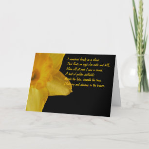 Carte Jaune Daffodique; William Wordsworth Poem Note Car