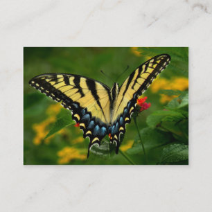 Carte jaune d'ATC de papillon de machaon de tigre