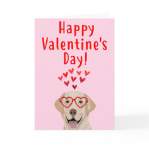 Carte jaune de Saint-Valentin de labrador