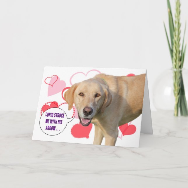 Carte jaune de Saint-Valentin de labrador (Devant)