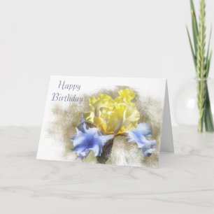 Carte Jaune et iris de lavande