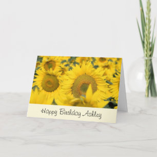Carte Jaune Fleur de soleil Anniversaire