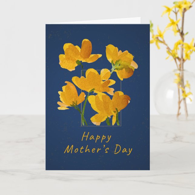 Carte Jaune Floral Vibrant Fête des Mères (Fleur jaune)