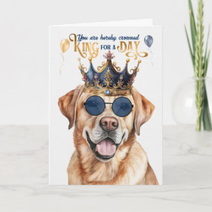 Carte Jaune Labrador Chien King pour une journée d'anniv