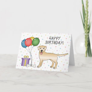 Carte Jaune Labrador Retriever mignon chien joyeux anniv