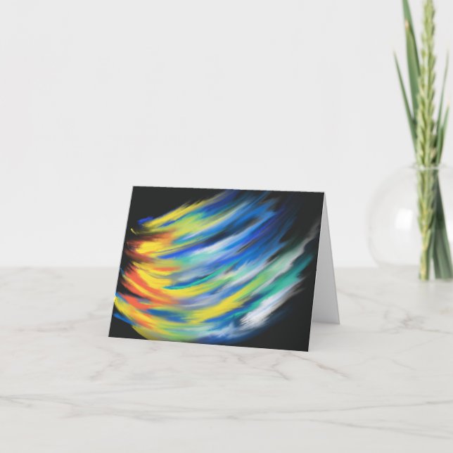 Carte Jaune Orange Bleu Flore Art Moderne Chrétien (Devant)