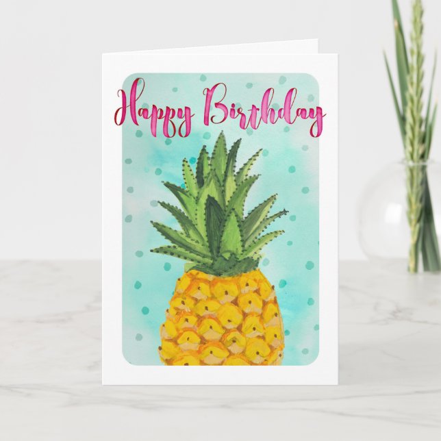 Carte Jaune tropical Anniversaire (Devant)
