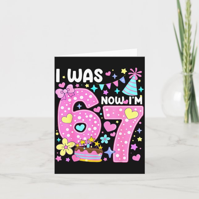 Carte J'avais 6 ans maintenant j'ai 7 ans 7e anniversair (Devant)