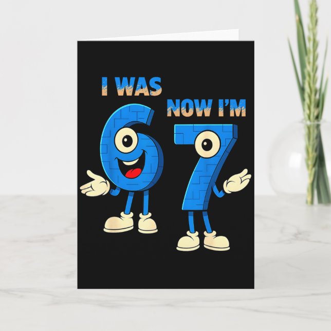 Carte J'avais 6 ans maintenant j'ai 7 ans anniversaire d (Devant)