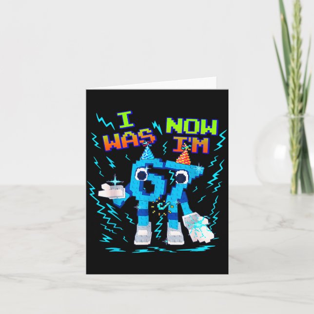 Carte J'avais 6 ans maintenant j'ai 7 ans Six Sept Drôle (Devant)