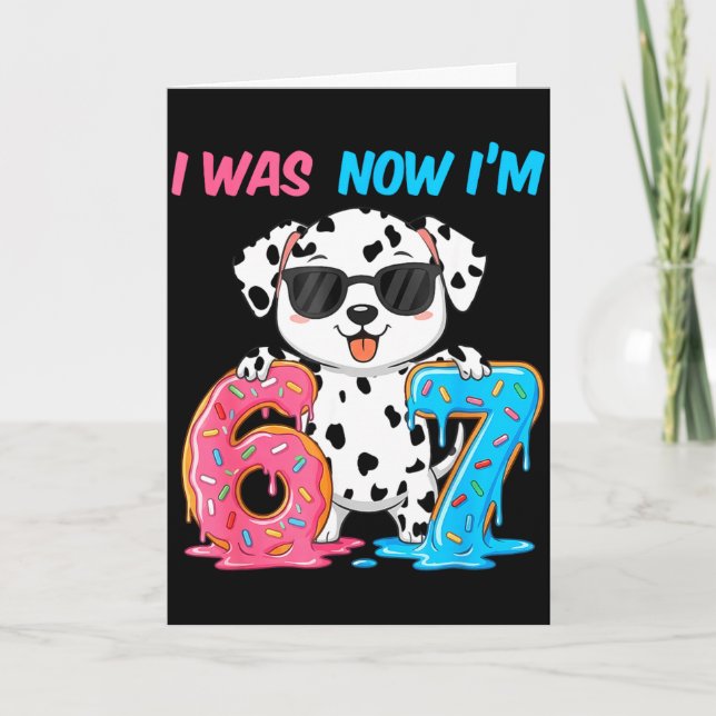 Carte J'avais six sept dalmatien chien 67 mème 7ème anni (Devant)