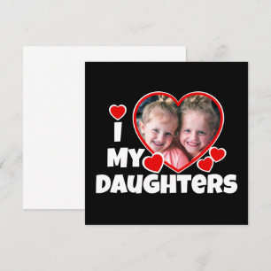 Carte J'Coeur Mes Filles Photo Personnalisée