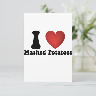 Carte Je adore les pommes de terre écrasées Cadeau de dî