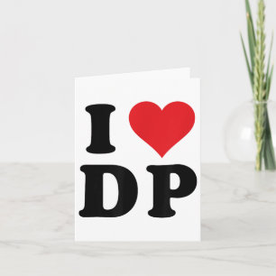 Carte Je cœur Dp Initiales J'aime D.p. Prénom et nom